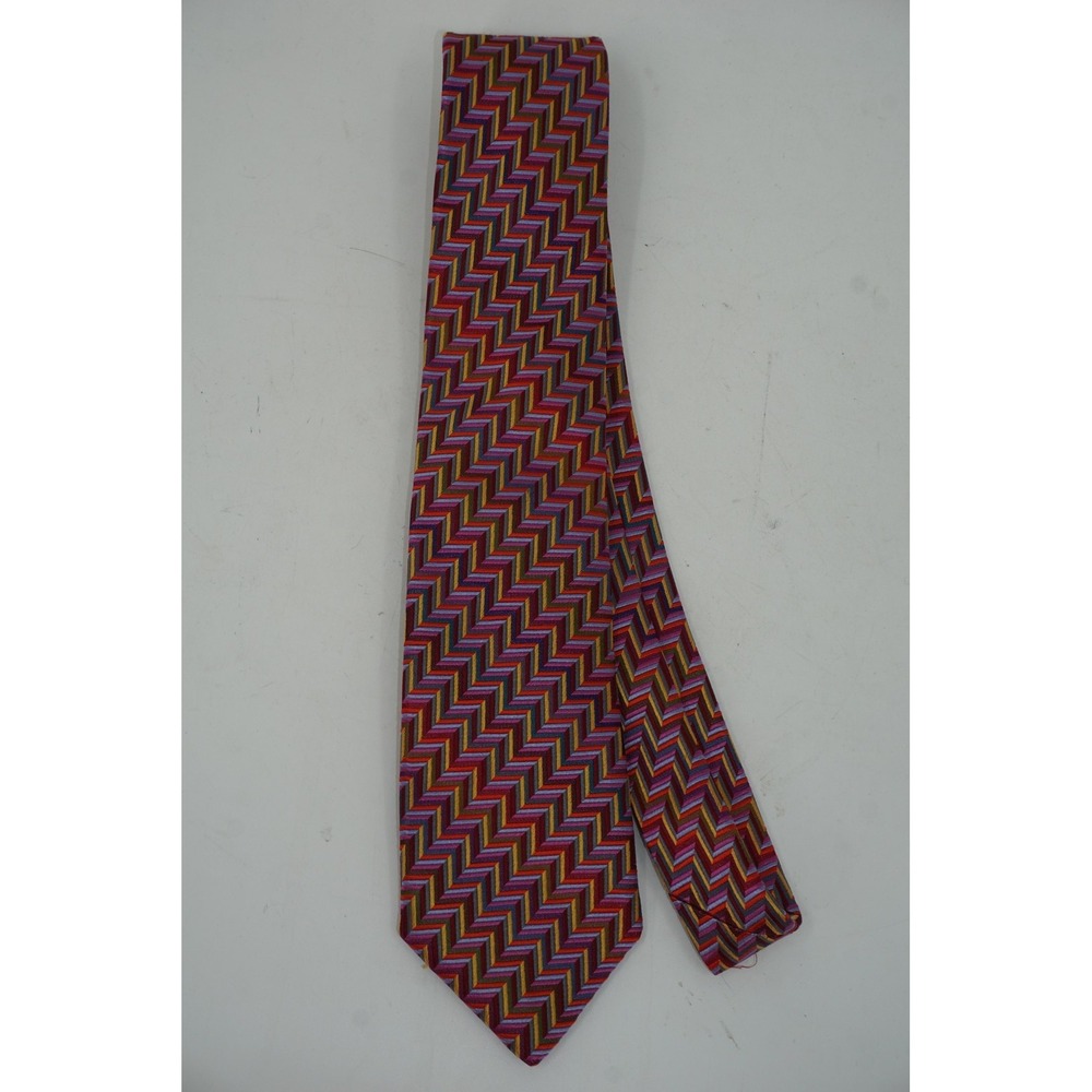Duchamp London Tie Multicolor Geometric Silk Made In England